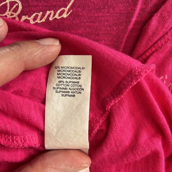 LUCKY BRAND long sleeve tee, hot pink, size S - Picture 6 of 7